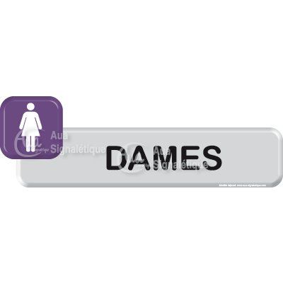 [1054-F-04] Autocollant VINYLO -  Toilettes dames (Bleu)