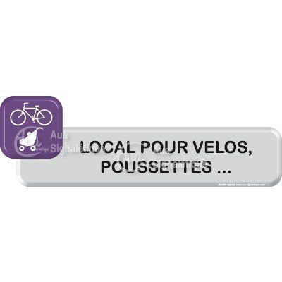 [1059-F-04] Autocollant VINYLO - Local vélos, poussettes (Bleu)