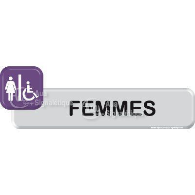 [1062-F-04] Autocollant VINYLO -WC Femme handicapée (Bleu)