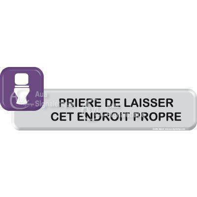 [1064-F-04] Autocollant VINYLO - WC propre (Bleu)