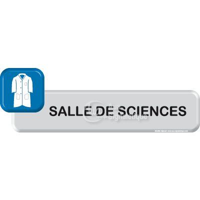 [1069-F-04] Autocollant VINYLO - salle de sciences (Bleu)