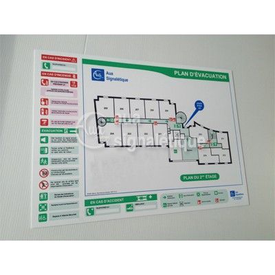 [1207_1] Plan d'évacuation PVC 1.5mm (A2: 594 x 420 mm)