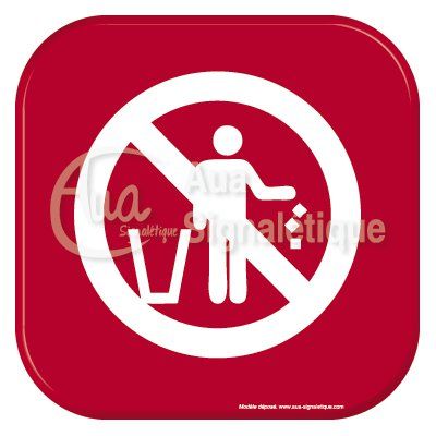 Autocollant Vinylopicto Ne rien jeter par terre