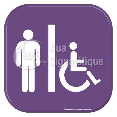Autocollant Vinylopicto  WC Homme handicapé