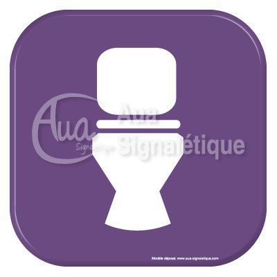 [2068-F-04] Autocollant Vinylopicto  WC propre (Bleu)